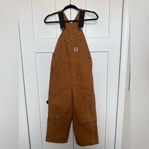 Carhartt Boys Size 8 Classic Tan Bib Insulated Overalls